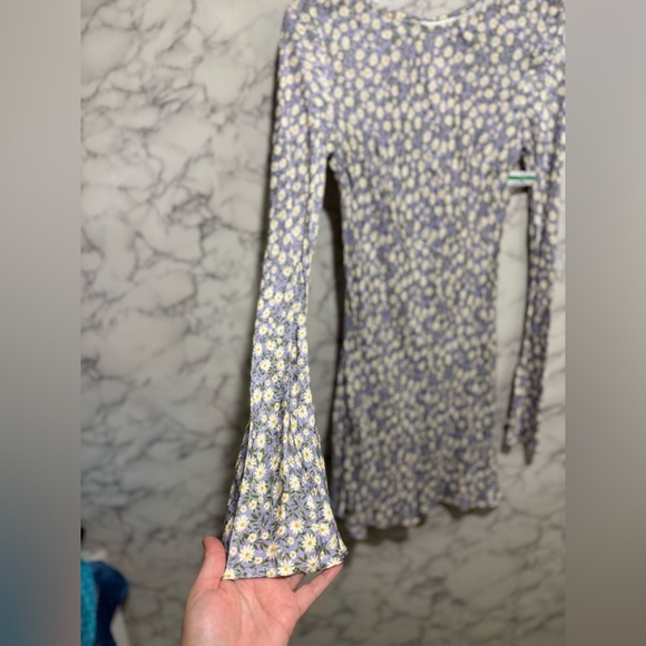 NEW TopShop Lavender Floral Long Sleeve Dress Size 4 - Picture 8 of 15